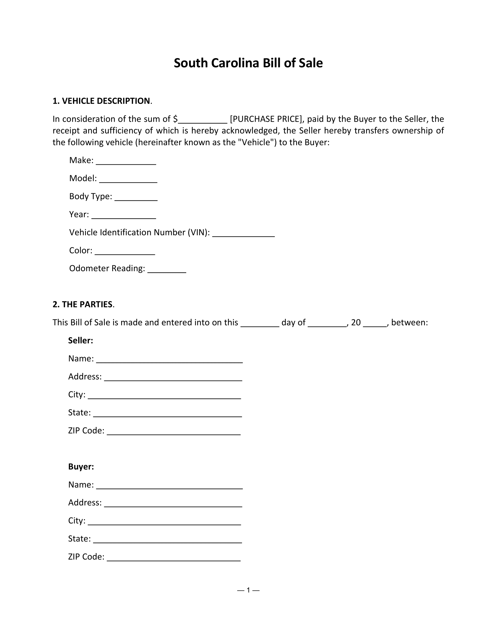 south-carolina-bill-of-sale