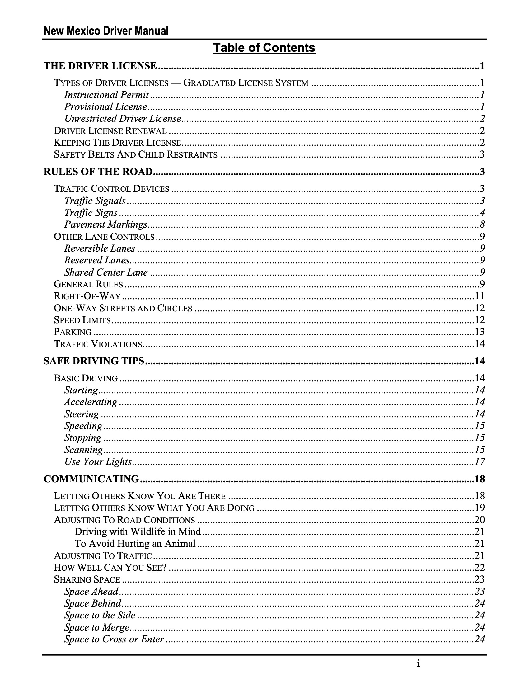 NM Driver's Handbook