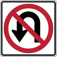 No U-turn Sign
